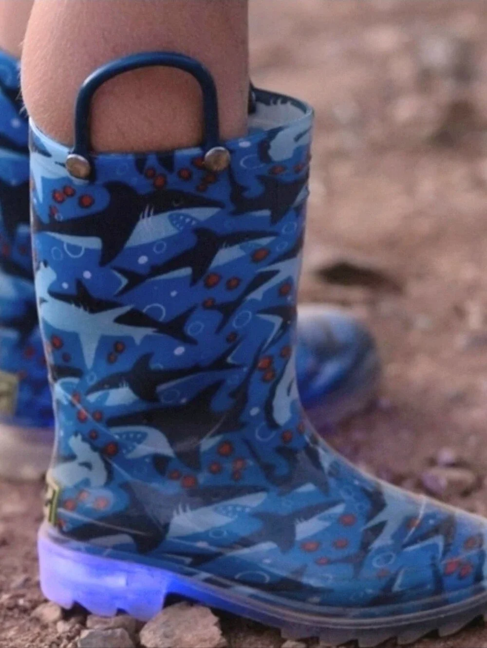 Light Up Shark Chase Blue Rain Boots